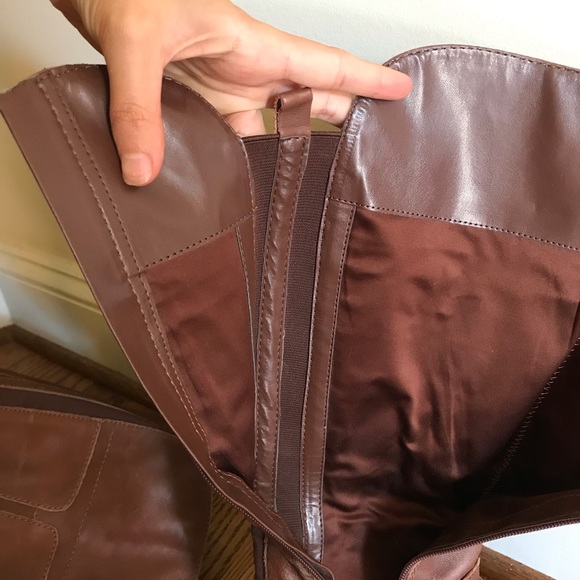 Marc Fisher Leather Riding Boots with Brass Buckle - Picture 2 of 12